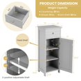 thumbnail image 4 of Giantex Wooden Bathroom Floor Cabinet, Freestanding Storage Cabinet w/Adjustable Shelf & Anti-Tilt Design, Grey, 4 of 8