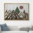 thumbnail image 2 of PixonSign Framed Canvas Print Wall Art Sunny Pine Tree Mountain Nature Wilderness Digital Art Wood Panel Landscape Farmhouse/Country Relax/Calm/Cozy Geometric Abstract - 24"x36" Natural, 2 of 5
