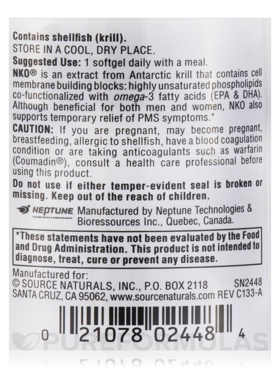 Source Naturals - NKO Neptune Krill Oil 1000 mg. - 30 Softgels