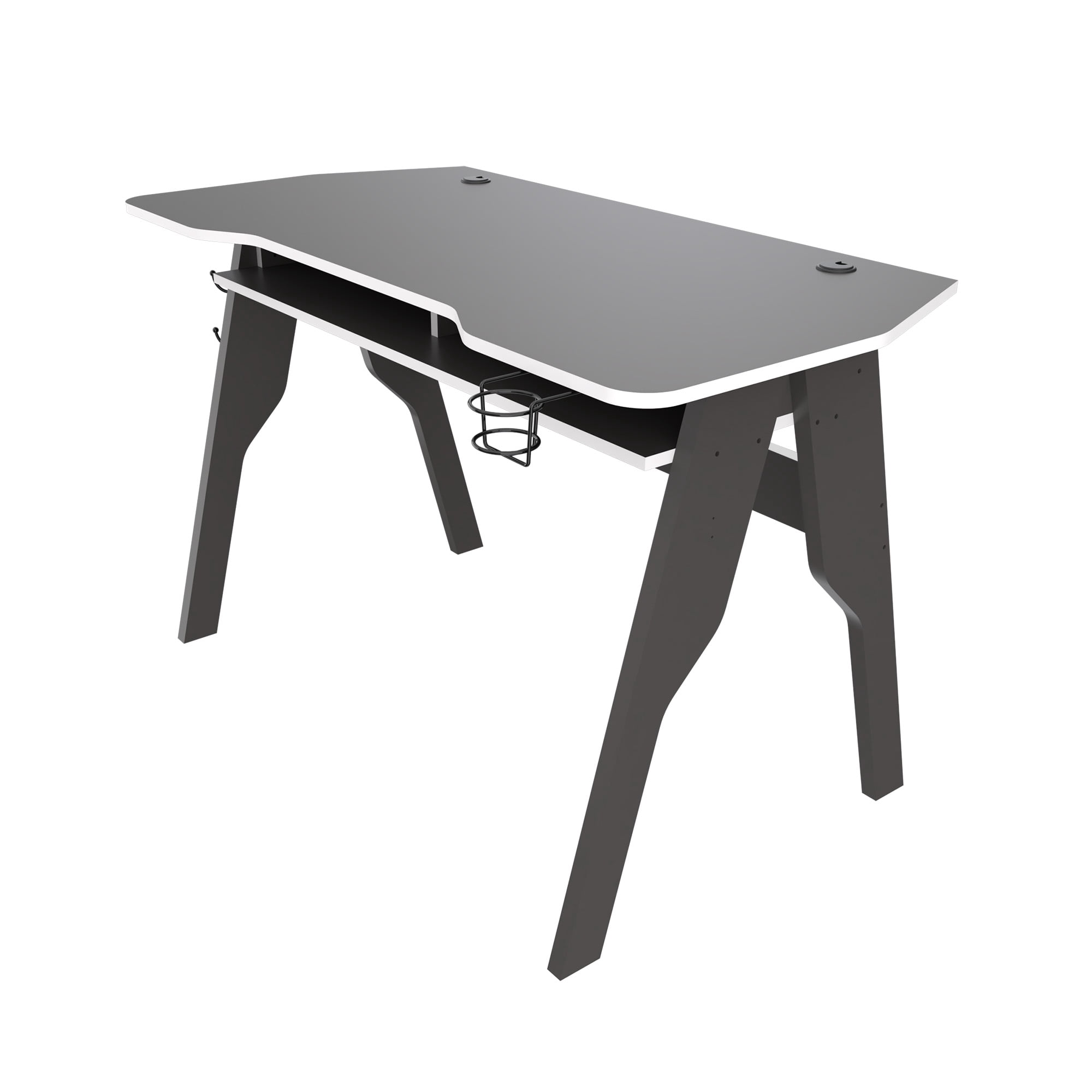 Inval Modern Gaming Desk with Cup Holder and Coat Hook Gray Plomo for Adult and Teen