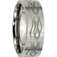 thumbnail image 4 of Titanium Brushed Laser Design 8mm Flat Band (Size 10.5) Made In China tb33t-10.5, 4 of 5