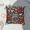 thumbnail image 2 of Shangniulu  Valentines Day Pillow Covers 18x18 Inch I Love You Love Hearts Farmhouse Sofa Throw Pillowcase Cushion Case Home Decoration Wedding Anniversary Decor, 2 of 5