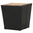thumbnail image 3 of vidaXL Tea Table Black 41.5x41.5x43cm Poly Rattan and Solid Acacia Wood, 3 of 6