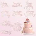 thumbnail image 6 of 1 Box 18Pcs 9 Styles Rose Gold Acrylic Cake Topper Happy Birthday Cupcake Picks Bulk Plastic Mirrored Non Edible Double Sided Cakes Decorations, 6 of 6