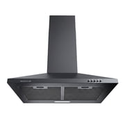 24 Inch Wall Mount Range Hood Ducted/Ductless Convertible Kitchen Exhaust Hood with 450 CFM Motor, 3 Speed Fan, LED Lighting and Dishwasher Safe Filters, Matte Black Painted Finish