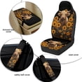 thumbnail image 6 of Xixirimido 5Pcs Car Seat Covers & Seatbelt Covers & Center Console Cover Set Universal Auto Accessories Fit for SUV Sedan Van Truck Leather Front Seat Cover, Black Sunflower Highland Cattle, 6 of 8