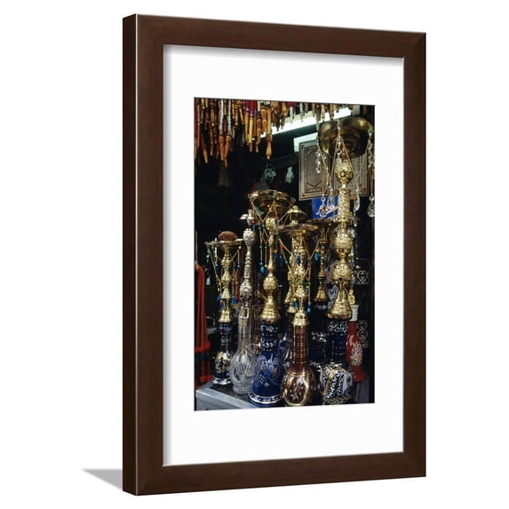 Hookah (Waterpipe) in Shop in Damascus, Syria Framed Print Wall Art