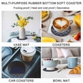 thumbnail image 5 of Boho Navy Blue Flower Coasters Set of 6, Absorbent Coasters for Drinks, Abstract Bohemia Pesley Floral Coaster for Desk Coffee Table Protection, Home Decor House Warming Gifts 4", 5 of 8