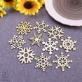 thumbnail image 6 of Gustave 10Pcs Christmas Wooden Snowflakes Ornaments DIY Crafts Wood Snowflake Hanging Embellishments for Chrismas Tree Xmas Home Party Decorations "10PCS", 6 of 10