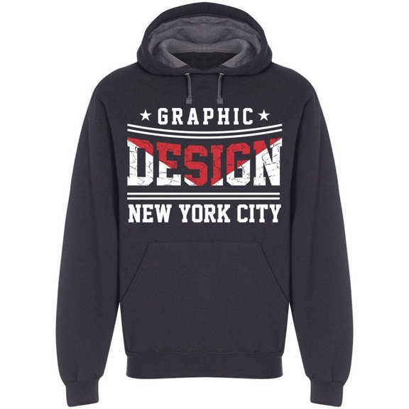 Graphic Design New York City Hoodie Men -Image by Shutterstock, Male x-Large