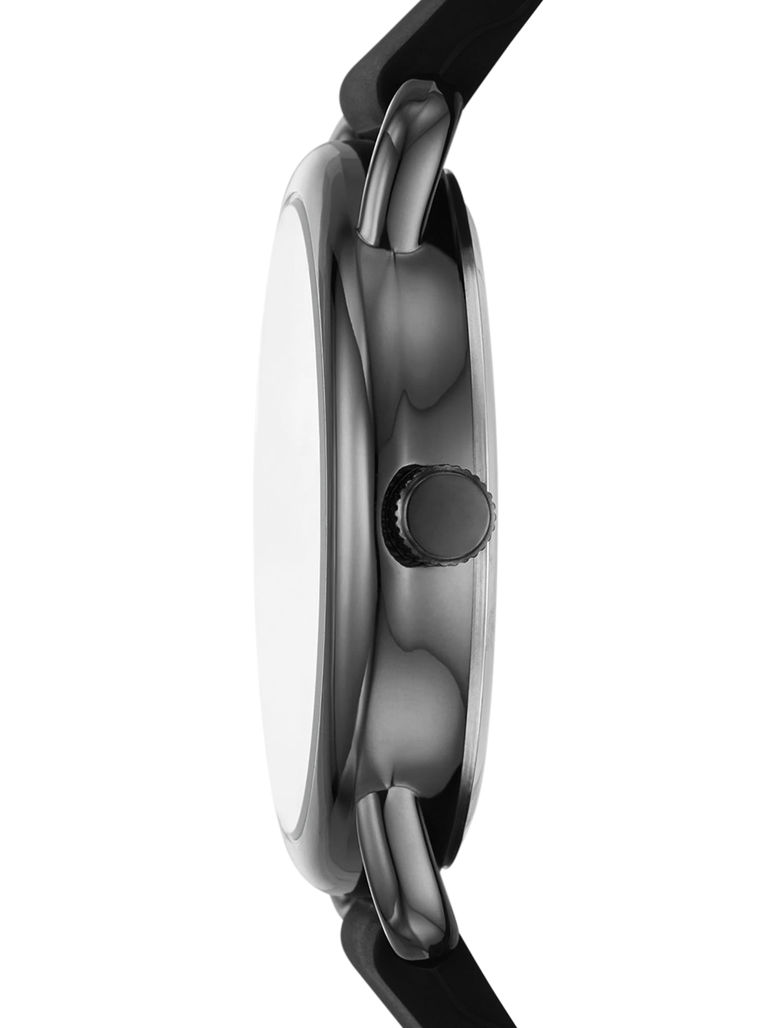 Time and Tru Women's Watch, Gunmetal Round Case, Black Sunray Dial with White Flowers and Black Faux Leather Strap (FMDOTT101)
