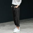 thumbnail image 2 of WILLBEST Pantalones Casuales de Verano para Mujer, Holgados, Finos, de Lino Sintético, de Longitud Nueve, elegantes, de Corte Relajado, para Uso Diario Mediana, 2 of 4