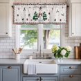 thumbnail image 2 of Christmas Snowman Farmhouse Short Window Curtain Valances, Xmas Tree Snowflake Burlap Winter Rod Pocket Kitchen Valances for Living Room Bedroom Bathroom Cafe 42" x 18", 2 of 8