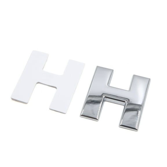 Unique Bargains Silver Tone Metal H Letter Shaped Alphabet Sticker Emblem Badge Decals for Car