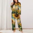thumbnail image 2 of Sikiie Artistic Oil Painting Sunflower Women's Long-Sleeve Shirt and Full-Length Bottom Pajama Set (s-xxl)-Large, 2 of 7