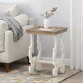 Noble House Jernie Faux Wood Accent Table, Distressed White, Natural ...