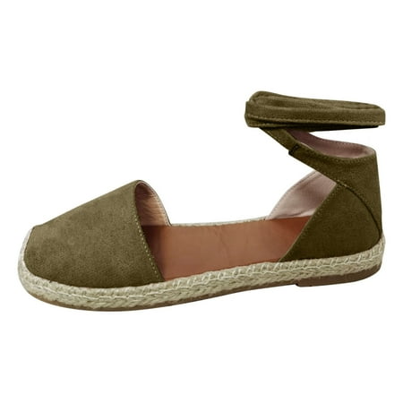 

Womens Sandals Summer Fashion Womens Casual Shoes Flat Lace Up Leisure Roman Sandals Women S Sandals Pu Army Green 37
