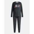 thumbnail image 4 of Jaclyn Women's and Women's Plus Holiday Graphic Sleep Tee and Jogger Pants Pajama Set, 2-Piece, Sizes XS-3X, 4 of 4