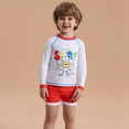 thumbnail image 4 of GYRATEDREAM Boys Two Piece Rash Guard Swimsuits Long Sleeve Rash Guard and Swim Trunks Outfit Set Toddler to Little Kid,Size 4-5 Years, 4 of 8
