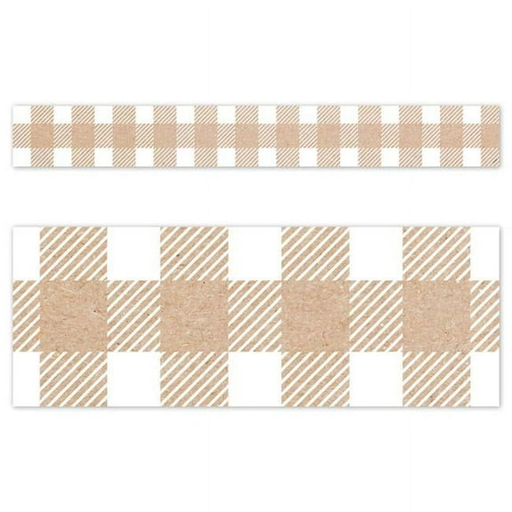Creative Teaching Press CTP10905 24 x 48 ft. Kraft Buffalo Check EZ Border