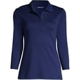 thumbnail image 2 of Lands' End Women's 3/4 Sleeve American-Grown Supima Cotton Polo Shirt, 2 of 3