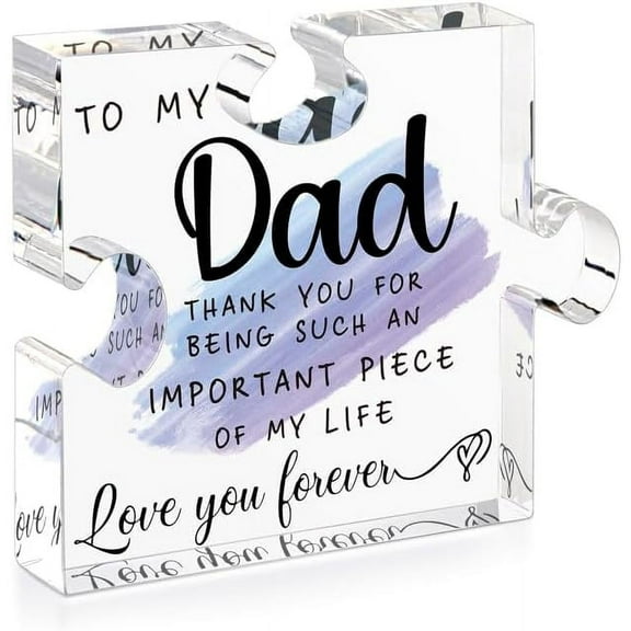 Father's Day Gifts for Dad - Dad Birthday Gifts from Daughter, Son - Best Dad Ever Gifts - Gifts for Dad Who Wants Nothing, Bonus Dad, Step Dad Christmas Gift Puzzle Piece Desk Decorations