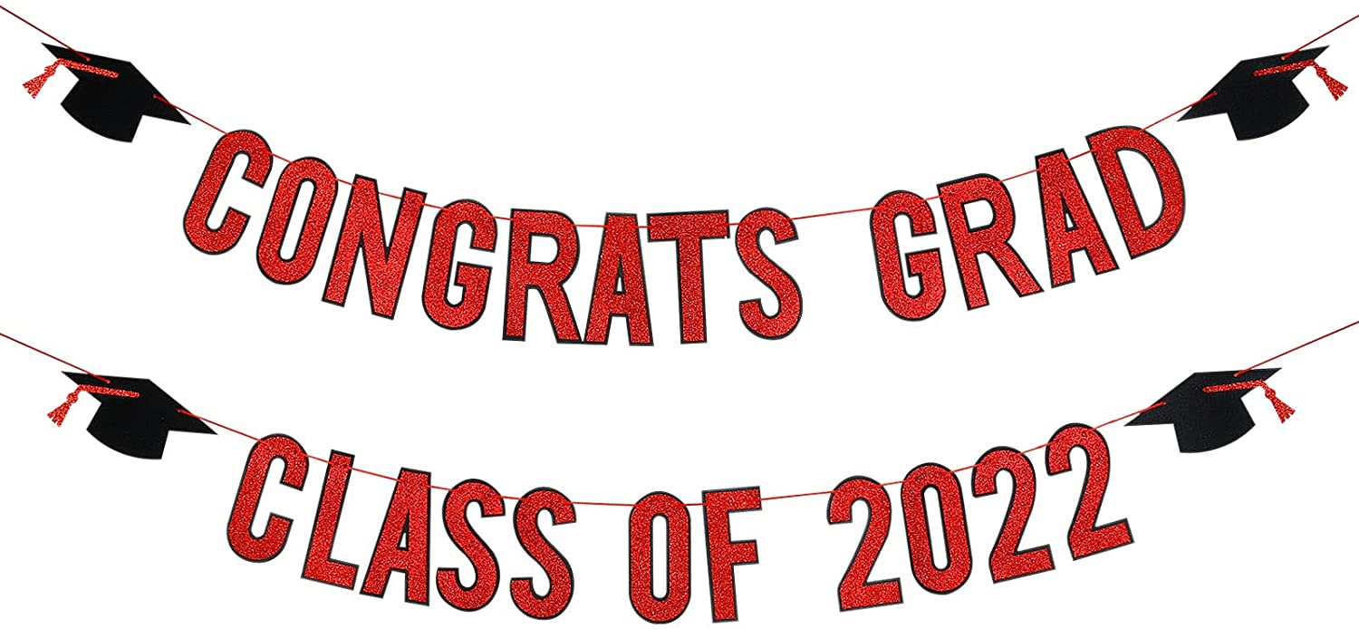 Graduation Decor Red and Black Harvard Graduation Triangle Bunting U of