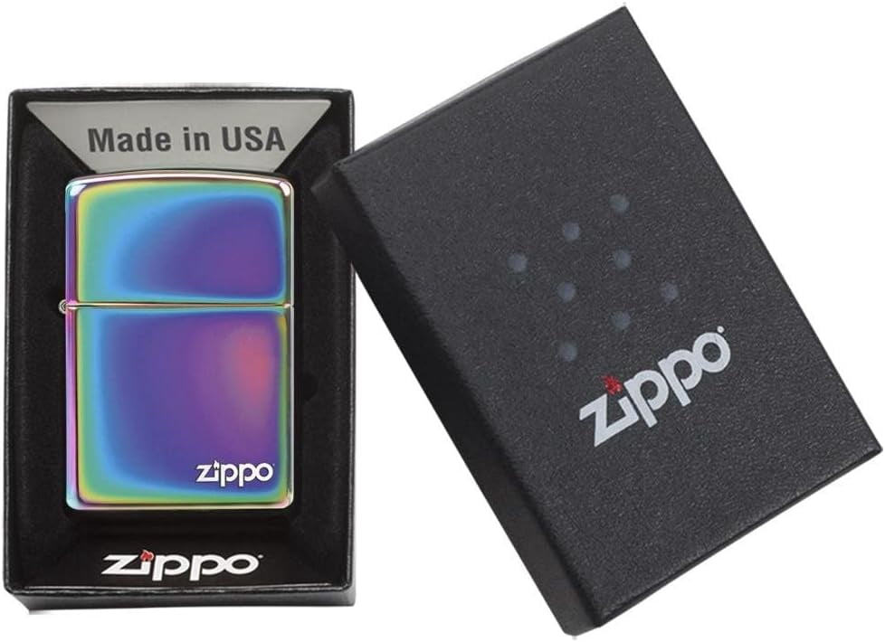 Zippo Lighter - Personalized Custom Message Engrave on Classic with Zippo Logo Windproof Lighter (Spectrum 151ZL)