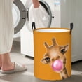 thumbnail image 4 of Goofa Funny Giraffe Blowing Bubble Printed Circular Hamper,Laundry Basket with Handles,Storage Baskets Foldable,Large Capacity Laundry Hamper-Medium, 4 of 8