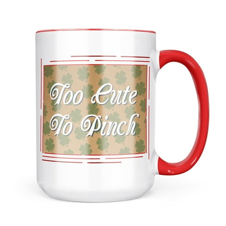 

Christmas Cookie Tin Too Cute To Pinch St. Patrick s Day Shamrock Kraft Pattern Mug gift for Coffee Tea lovers
