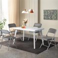 thumbnail image 3 of Padded Folding Chairs with Comfortable Thick Padding and Steel Metal Frame, Portable, Storable Indoor/Outdoor Seating for Office Events, Wedding Party, Dining, PU, Gray, 1 Pack, 3 of 10