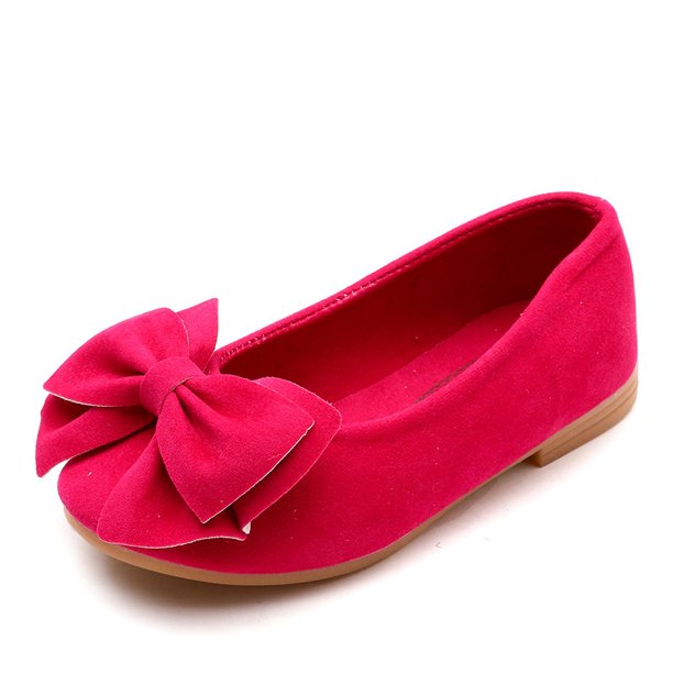 Zapatos de princesa con lazo de color sólido, zapatos de moda para niñas de una sola capa, cómodos zapatos sin cordones con suela suave