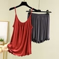 thumbnail image 2 of Tumotour Ensemble de Pyjama pour Femmes 2 Pcs Ensembles de Pyjama Camisole à Bretelles Spaghetti en Modal Col Rond Haut de Nuit avec Short Couleur Unie Coupe Ample Tenue de Détente pour Vêtements Décontractés à la Maison Sommeil Tenue de Nuit, 2 of 3
