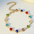 thumbnail image 3 of 1Pc Alloy Heart Link Chain Bracelets for Woman Charm Bracelets with Rhinestone Heart Platinum Cuff Bracelets for Women Valentine's Day Elegant Gifts DIY Personalized Jewelry diy, 3 of 3