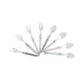thumbnail image 2 of French Home Laguiole Cocktail or Dessert Spoons and Forks, Set of 8, Mother of Pearl, 2 of 4