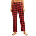 thumbnail image 2 of Innerwin Palazzo Pants Wide Leg Ladies Pajamas Bottoms Holiday Drawstring Lounge Red S, 2 of 5