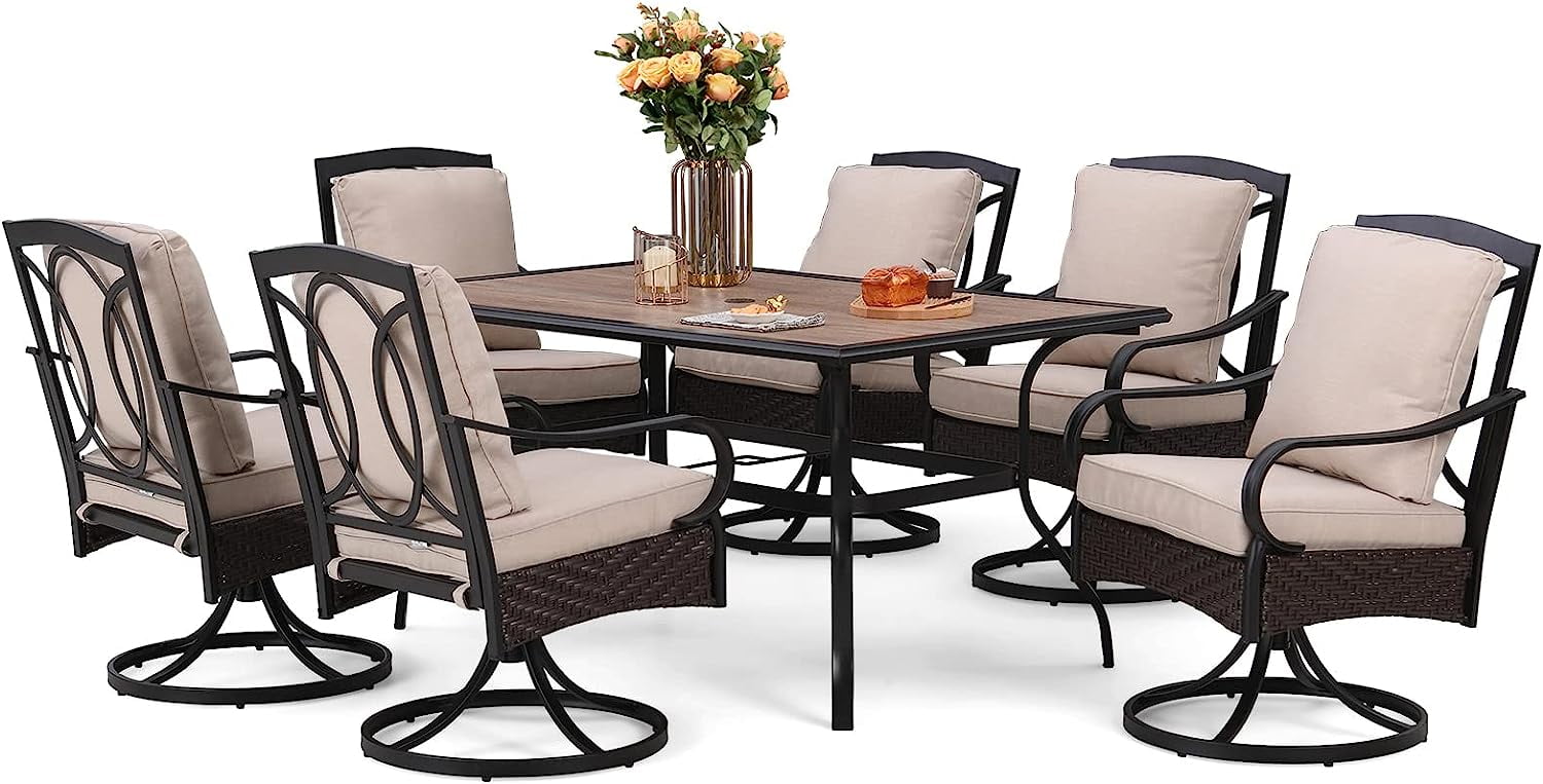 & William Patio Outdoor Dining Sets for 8 Outdoor Table Furniture Set 9