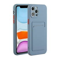 Silicone Wallet Case for iPhone 13 Mini 5.4 inch 2021, Allytech Soft Flexible TPU Shock-Absorbing Dropproof Credit Card Holder Back Wallet Sleeve Case for iPhone 13 Mini 2021, Gray