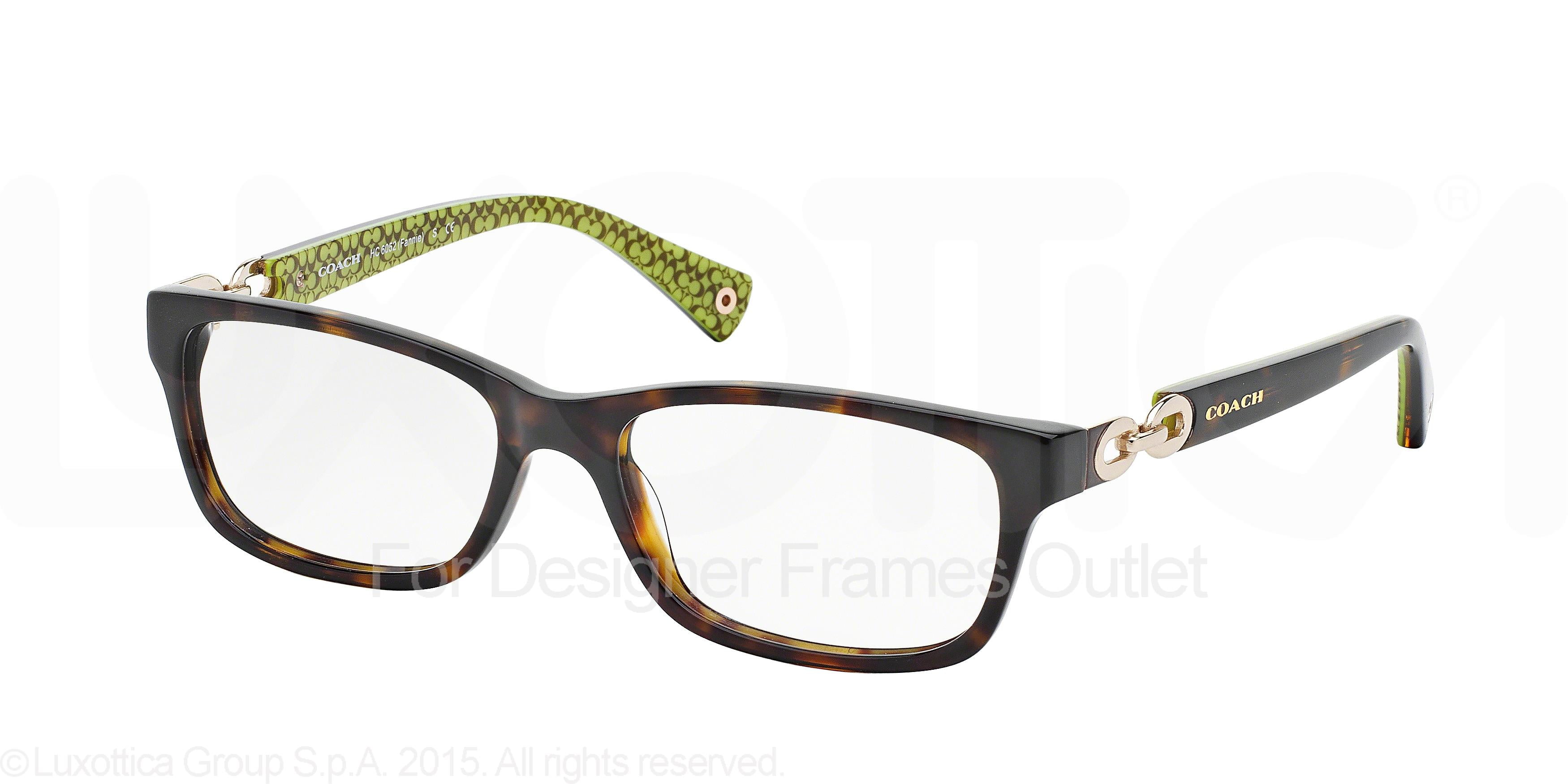 COACH Eyeglasses HC 6052 5232 Tortoise Green 54MM