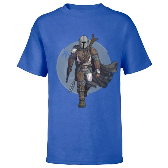 Star Wars The Mandalorian Hero Pose - Short Sleeve T-Shirt for Kids - Customized-Royal