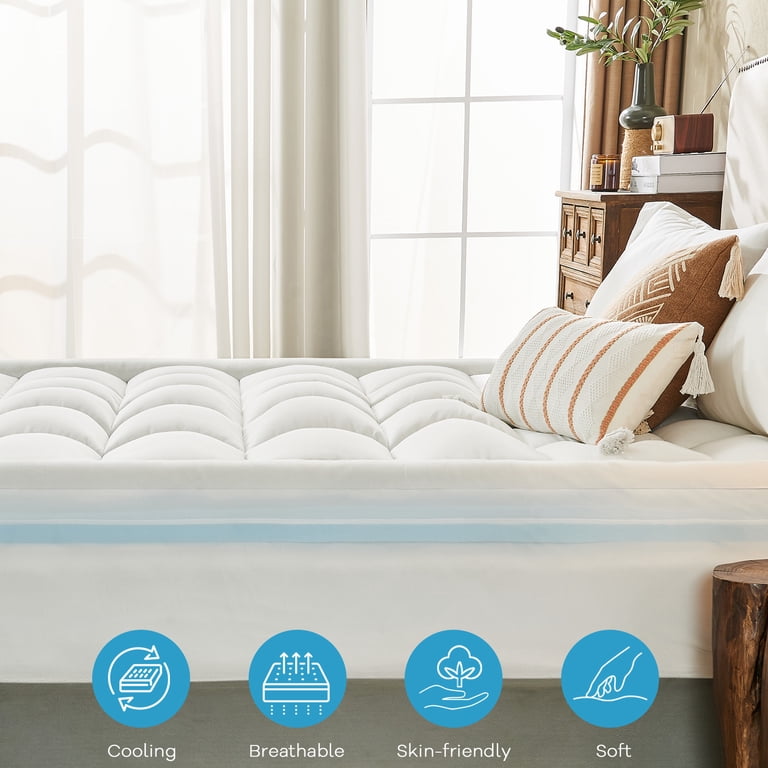 Teler 4 Inch Dual Layer Memory Foam Mattress Topper, Queen photo 3