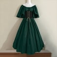 thumbnail image 4 of Rggeeun Women Renaissance Maxi Dress Corset Dress Butterfly Sleeve Off The Shoulder Gothic Clothes Vintage Dress Travel Party Elegant,Green,4Xl, 4 of 6