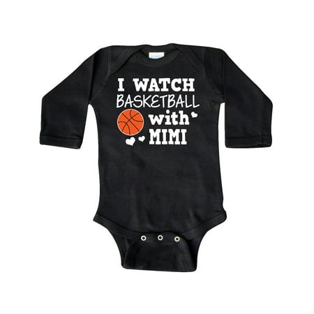 

Inktastic I Watch Basketball with Mimi Gift Baby Boy Long Sleeve Bodysuit