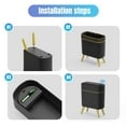 thumbnail image 7 of AINUO 2 Pack Automatic Touchless Bathroom Trash Can with Lid, 2.5 Gal Motion Sensor Garbage Bin, Black with Gold Legs for Bedroom, Office, Kitchen & Living Room, 7 of 7