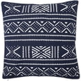 thumbnail image 3 of · REDEARTH · Printed Throw Pillow Cushion Covers-Woven Decorative Farmhouse Cases Set for Couch, Sofa, Bed, Chair, Dining, Patio, Outdoor, car; 100% Cotton (18"x18"; Mud Cloth Indigo) Pack of 2, 3 of 5