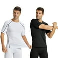 thumbnail image 3 of YUSHOW 2 Pack Mens Compression Shirts Short Sleeve Athletic Cool Dry Workout T Shirt Size L, 3 of 6