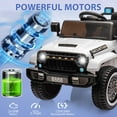 thumbnail image 2 of Riedhoff 12V Kids Ride-on Truck with Remote, Spring Suspension, 3 Speeds,LED Lights & Music - White, 2 of 9