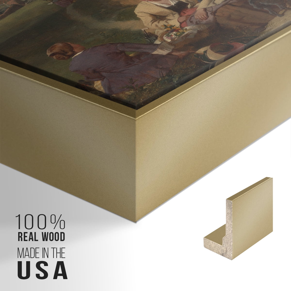 Vintage Animal Print-XLVII By Wexford Home Framed in Gold Wood Gallery Wrapped Canvas 17 in. x 25 in.