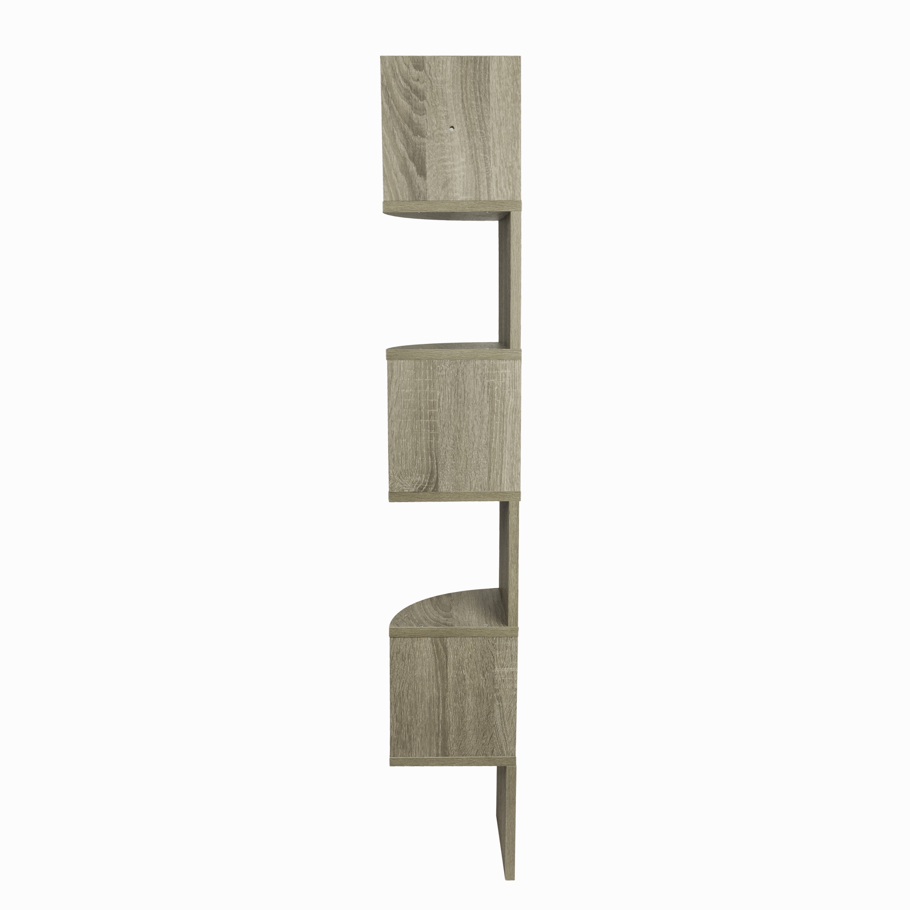 Danya B Large Laminated Walnut Veneer Corner Wall Mount Shelf Danya B Large Laminated Walnut Veneer Corner Wall Mount Shelf Com
