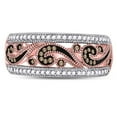 thumbnail image 4 of Bague en Or Rose 10K avec Diamants Rouges et Blancs Améliorés de 1/4 Carat (ctw), 4 of 5